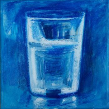 Schilderij getiteld "Verre d'eau 43" door Atelier N N . Art Store By Nat, Origineel Kunstwerk, Olie