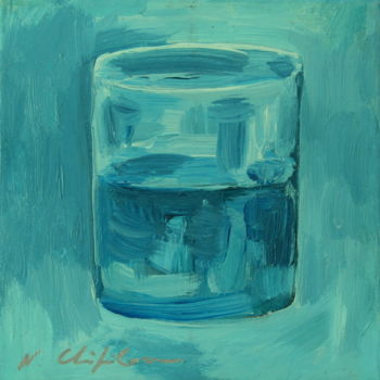 Painting titled "Verre d'eau 77" by Atelier N N . Art Store By Nat, Original Artwork, Acrylic