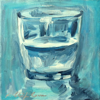 Painting titled "Verre d'eau 47" by Nathalia Chipilova, Original Artwork, Acrylic