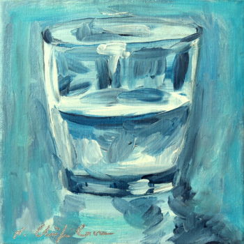 Pittura intitolato "Verre d'eau 47" da Atelier N N . Art Store By Nat, Opera d'arte originale, Acrilico