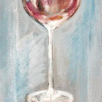Painting titled "Verre de vin rosé" by Atelier N N . Art Store By Nat, Original Artwork, Oil