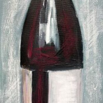 Painting titled "Bouteille de vin ro…" by Atelier N N . Art Store By Nat, Original Artwork, Oil