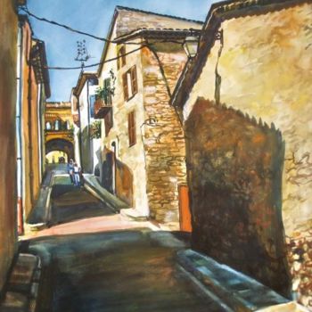 Pintura intitulada "Valbonnes, village" por Atelier N N . Art Store By Nat, Obras de arte originais, Aquarela