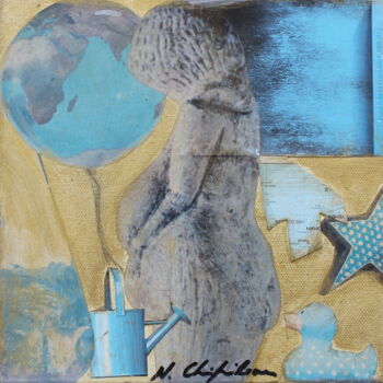 Collages titled "Demeter" by Atelier N N . Art Store By Nat, Original Artwork, Collages Mounted on Wood Stretcher frame