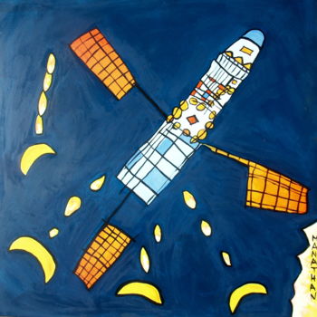 Pintura titulada "Satelitte" por Atelier N N . Art Store By Nat, Obra de arte original, Acrílico