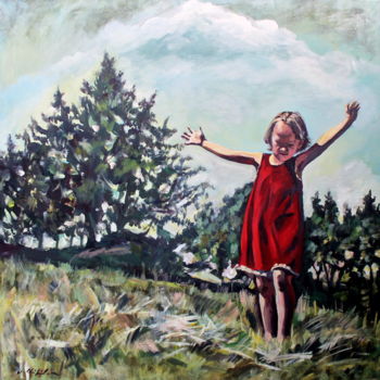 Painting titled "Free" by Atelier N N . Art Store By Nat, Original Artwork, Acrylic