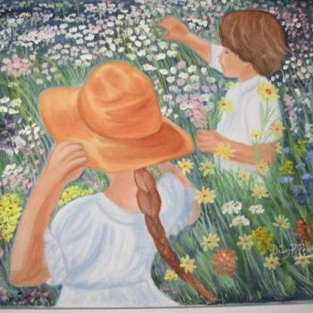 绘画 标题为“Au pays des fleurs” 由Diane Proulx, 原创艺术品