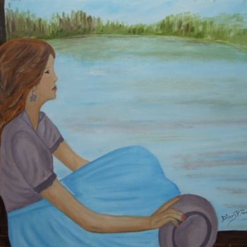 Painting titled "Rêverie au lac" by Diane Proulx, Original Artwork