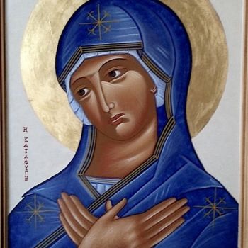 Painting titled "Vierge de Compassion" by Atelier Sancta Virgo Virginum, Original Artwork