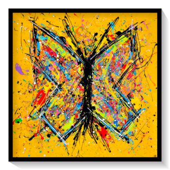 Peinture intitulée "Fly Butterfly Fly" par Tess, Œuvre d'art originale, Acrylique