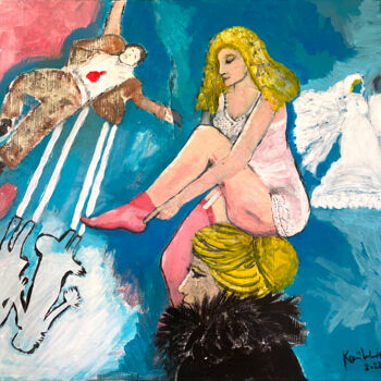 Ζωγραφική με τίτλο "Marion Roussel" από Philippe Kaïkdjian, Αυθεντικά έργα τέχνης, Ακρυλικό