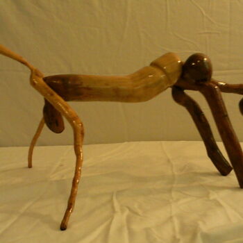 Скульптура под названием "Erotic African Wood…" - Ateplus, Подлинное произведение искусства, Дерево