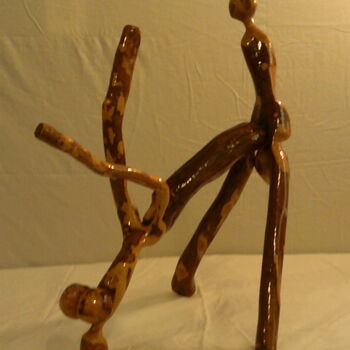 Sculpture intitulée "Erotic African Wood…" par Ateplus, Œuvre d'art originale, Bois