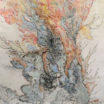 Painting titled "Blowing up" by Athanasia Karatza, Original Artwork, Gouache
