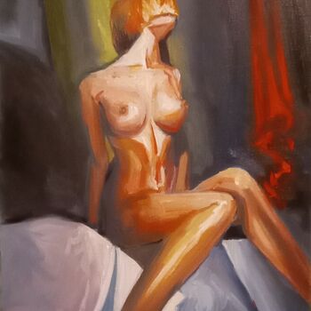 Картина под названием "Γυμνό 10" - Αθανασιος Ξαγαρας, Подлинное произведение искусства, Масло Установлен на Деревянная рама…