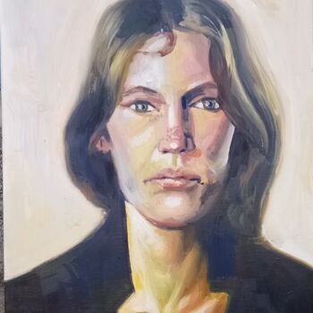 Картина под названием "Portrait woman 2" - Αθανασιος Ξαγαρας, Подлинное произведение искусства, Масло