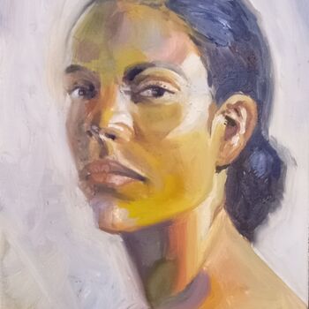"Portrait woman 3" başlıklı Tablo Αθανασιος Ξαγαρας tarafından, Orijinal sanat, Petrol Ahşap Sedye çerçevesi üzerine monte e…