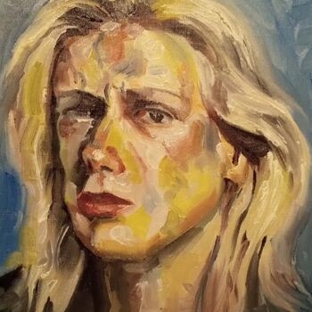 Картина под названием "Portrait woman 47" - Αθανασιος Ξαγαρας, Подлинное произведение искусства, Масло