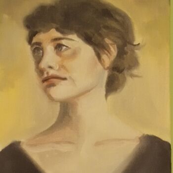 「Woman portrait 99」というタイトルの絵画 Αθανασιος Ξαγαραςによって, オリジナルのアートワーク, オイル ウッドストレッチャーフレームにマウント