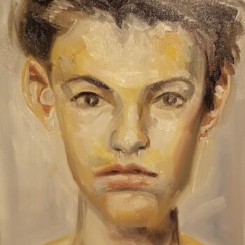 "Portrait man 201" başlıklı Tablo Αθανασιος Ξαγαρας tarafından, Orijinal sanat, Petrol Ahşap Sedye çerçevesi üzerine monte e…