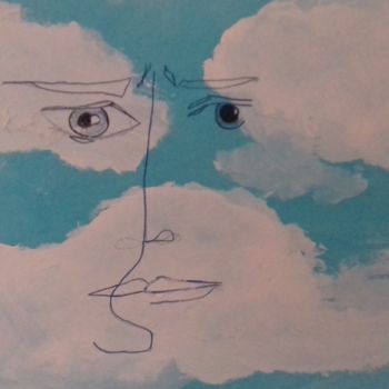 Painting titled "cloud" by Athena, Original Artwork, Acrylic