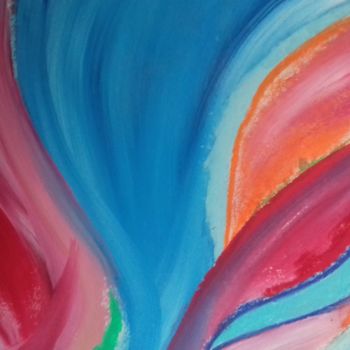 Painting titled "ENJOY  WITH  COLORS." by Athena, Original Artwork, Pastel