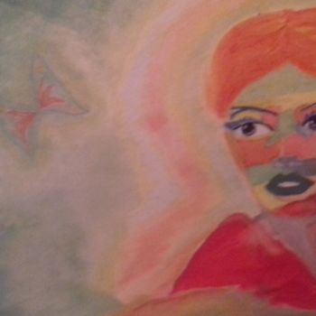 Painting titled "Femme  Lumiere" by Athena, Original Artwork, Watercolor