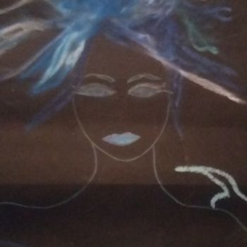 Desenho intitulada "bleu blanc noir" por Athena, Obras de arte originais, Canetac de aerossol
