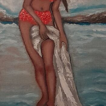 Peinture intitulée "La baigneuse 2" par A.Tika, Œuvre d'art originale, Huile