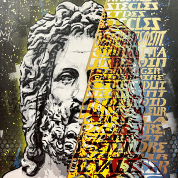 Pintura intitulada "Zeus" por Atom, Obras de arte originais, Tinta spray