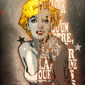 Painting titled "Marilyn Monroe" by Atom, Original Artwork, Spray paint