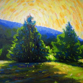 Картина под названием "Солнце и тень" - Ara Avetisyan, Подлинное произведение искусства, Масло Установлен на Деревянная рама…