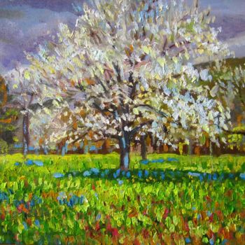 Картина под названием "Весеннее цветение" - Ara Avetisyan, Подлинное произведение искусства, Масло Установлен на картон