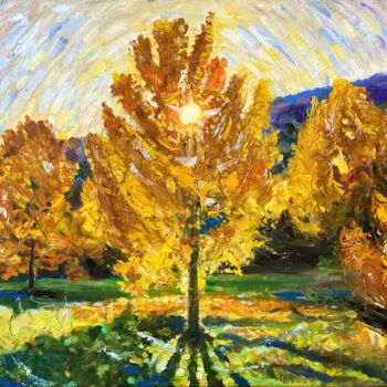 Картина под названием "Последняя осень" - Ara Avetisyan, Подлинное произведение искусства, Масло Установлен на Деревянная ра…