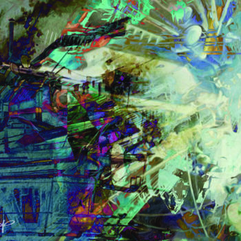 Digital Arts titled "Distopia meccanica" by Atop, Original Artwork, Digital Painting