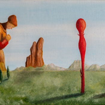 Painting titled "Homenatge a Dalí" by Antoni Torres Molina, Original Artwork, Oil Mounted on Other rigid panel