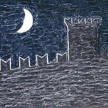 Pittura intitolato "Nightcastle" da Attila A. Toth, Opera d'arte originale, Altro