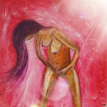 Painting titled "Lady purple" by Stega, Original Artwork, Acrylic