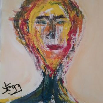 Schilderij getiteld "Soul David B" door Stega, Origineel Kunstwerk, Acryl