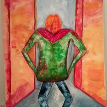 Painting titled "Visitor" by Stega, Original Artwork, Acrylic