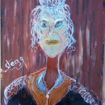 Painting titled "La cavaliere /Amazo…" by Stega, Original Artwork, Acrylic