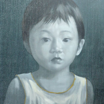 Peinture intitulée "Boyhood" par Attasit Pokpong, Œuvre d'art originale, Huile