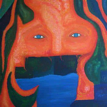 제목이 "Mask"인 미술작품 Attika Boubezari로, 원작, 아크릴 나무 들것 프레임에 장착됨