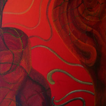 Painting titled "Enfer" by Attika Boubezari, Original Artwork, Acrylic