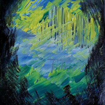 Painting titled "Enchanted forest" by Attila Papp-Ragany, Original Artwork, Oil