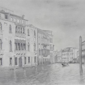 Drawing titled "Venice" by Aubin De Jongh, Original Artwork, Pencil