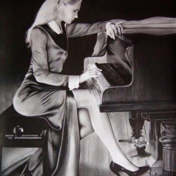 Drawing titled "See Emily Play" by Aubin De Jongh, Original Artwork, Ink
