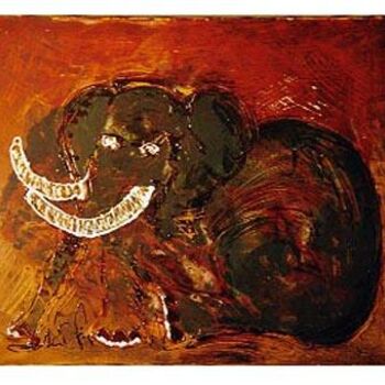 Schilderij getiteld "Elephant" door Audalix, Origineel Kunstwerk