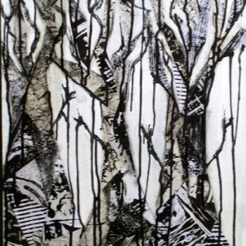 Painting titled "les arbres pleurent" by Aude Garin, Original Artwork