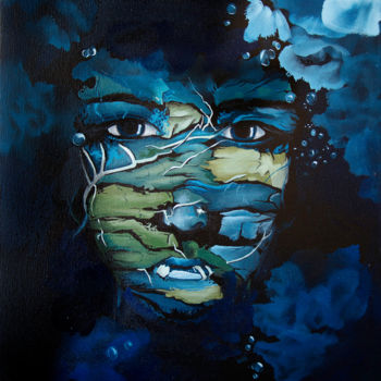 绘画 标题为“Eclat d'eau 3” 由Aude Ibanez, 原创艺术品, 油